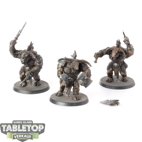 Beastmen Brayherds - 3 x Minotaur Herd - teilweise bemalt