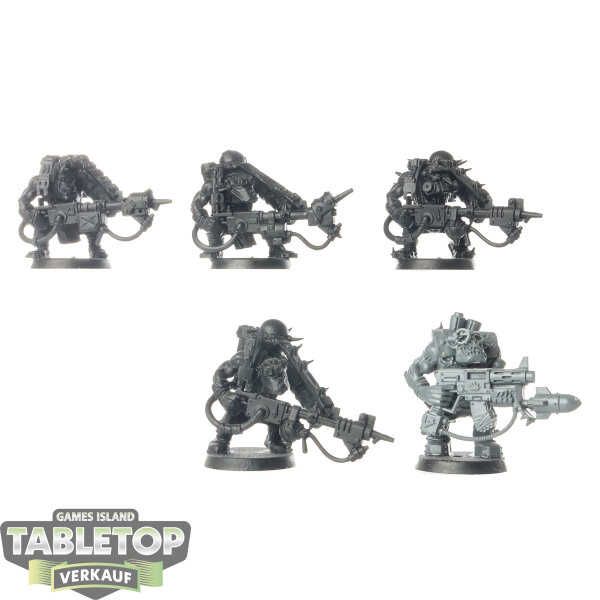 Orks - 5x Ork Burna Boyz - teilweise bemalt