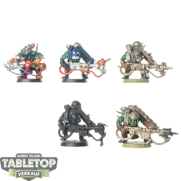 Orks - 5x Ork Burna Boyz - teilweise bemalt