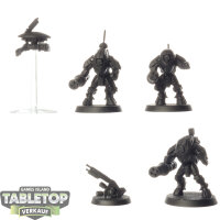 Tau Empire - 3x XV25 Stealth Battlesuits - grundiert