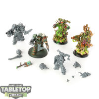 Death Guard - 5 Plague Marines - teilweise bemalt
