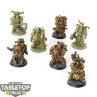 Death Guard - 7 Plague Marines - teilweise bemalt