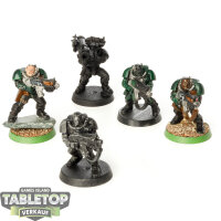 Space Marines - 5 Scout Squad classic - teilweise bemalt