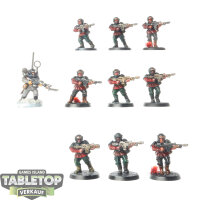 Astra Militarum - 10x Cadian Shock Troops klassisch - bemalt
