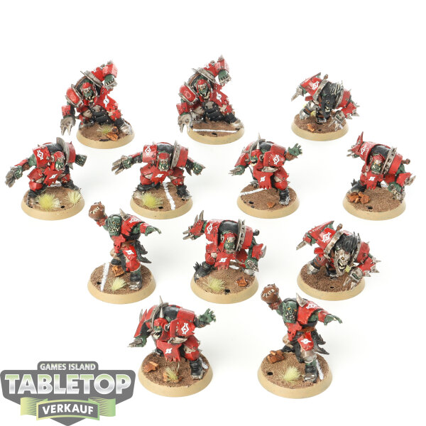 Blood Bowl - 12 Orc Blood Bowl Team - Gouged Eye - bemalt