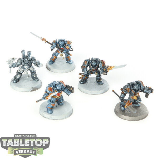Grey Knights - 5 Grey Knights Brotherhood Terminator Squad - teilweise bemalt
