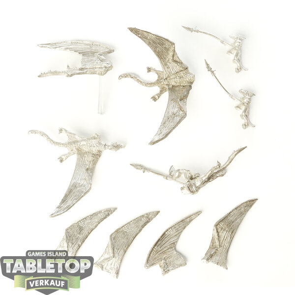 Lizardmen - 4x Terradon Riders - unbemalt