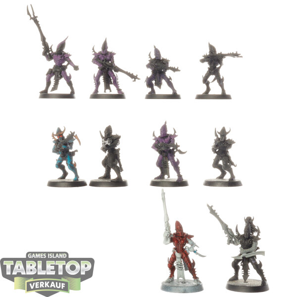 Drukhari - 10x Kabalite Warriors - teilweise bemalt