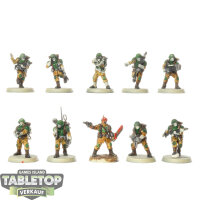 Astra Militarum - 10x Cadian Shock Troops - teilweise bemalt