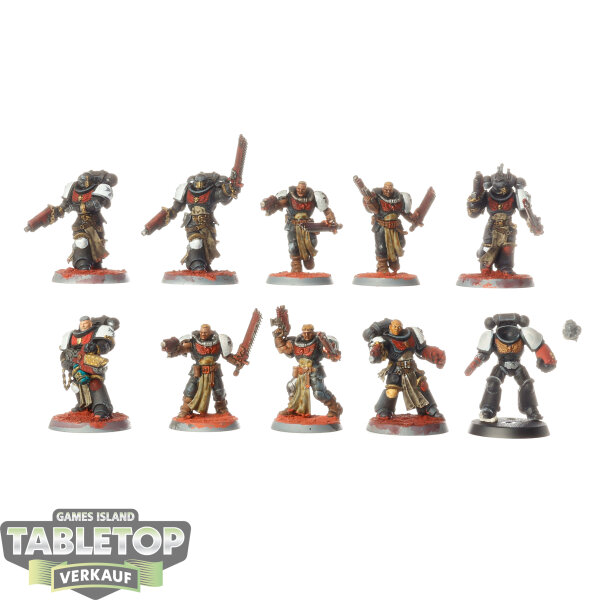 Black Templars - 10x Primaris Crusader Squad - teilweise bemalt
