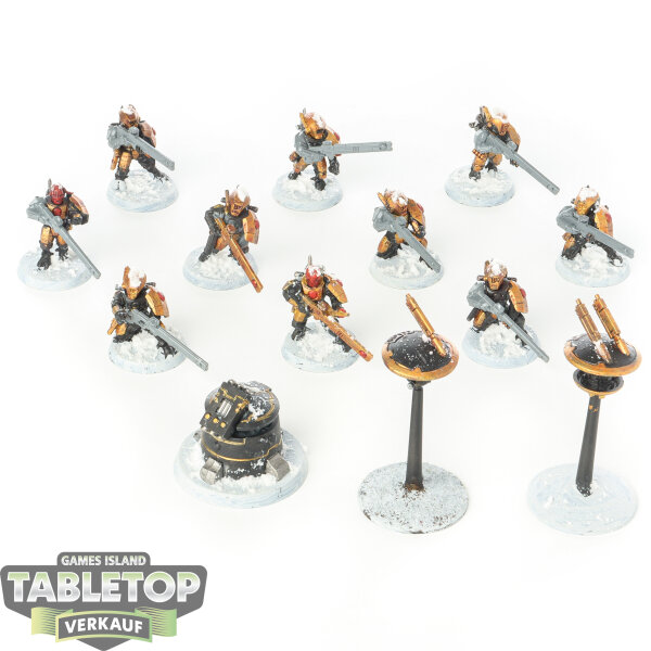 Tau Empire - 10 x Fire Warriors Strike Team - teilweise bemalt