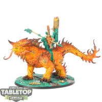 Fyreslayers - Auric Runefather on Magmadroth - bemalt