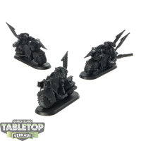 Dark Angels - 3 Ravenwing Black Knights - grundiert
