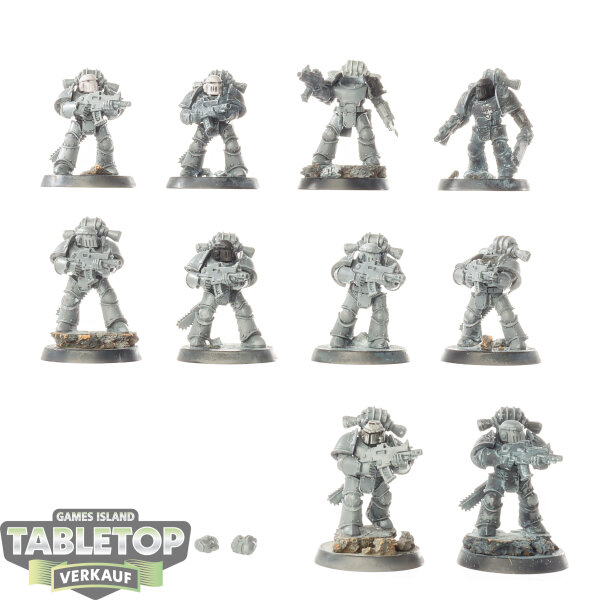 Horus Heresy - 10 Ultramarines Legion MKIII Tactical Squad classic - teilweise bemalt