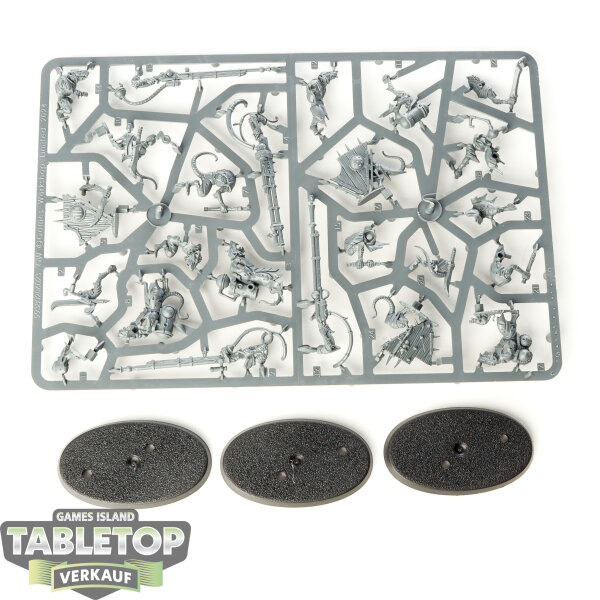 Skaven - 3 Warplock Jezzails - im Gussrahmen