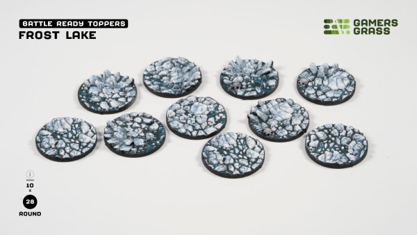 GamersGrass - Battle Ready Toppers - Frost Lake - Round 28mm (10x)
