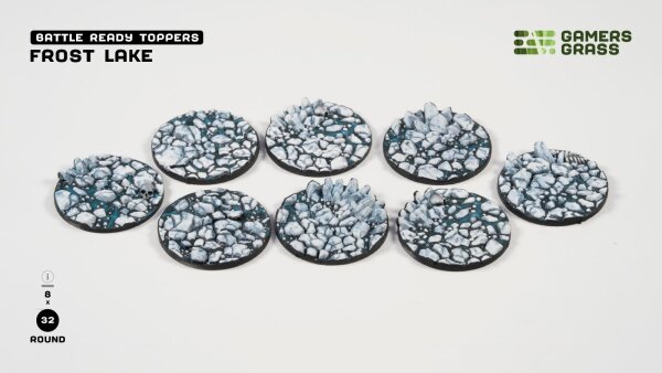 GamersGrass - Battle Ready Toppers - Frost Lake - Round 32mm (8x)