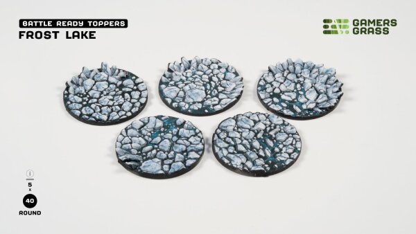 GamersGrass - Battle Ready Toppers - Frost Lake - Round 40mm (5x)