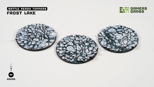 GamersGrass - Battle Ready Toppers - Frost Lake - Round 50mm (3x)