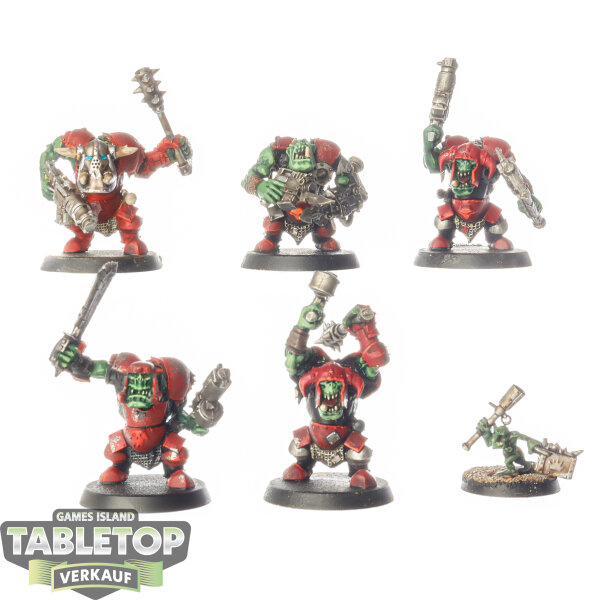 Orks - 5x Ork Nobz - bemalt