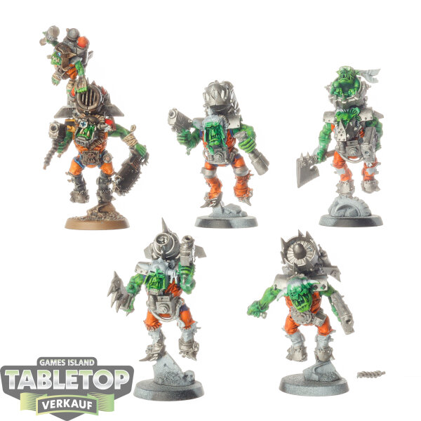 Orks - 5x Ork Stormboyz - teilweise bemalt
