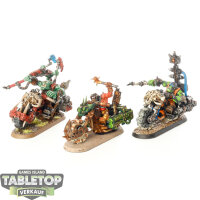 Orks - 3x Ork Warbiker Mob - bemalt
