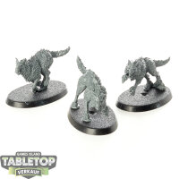 Space Wolves - 3 Wolf Guard Headtakers Fenrisian Wolves -...