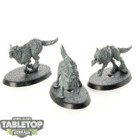 Space Wolves - 3 Wolf Guard Headtakers Fenrisian Wolves -...