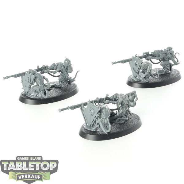 Skaven - 3 Warplock Jezzails - unbemalt
