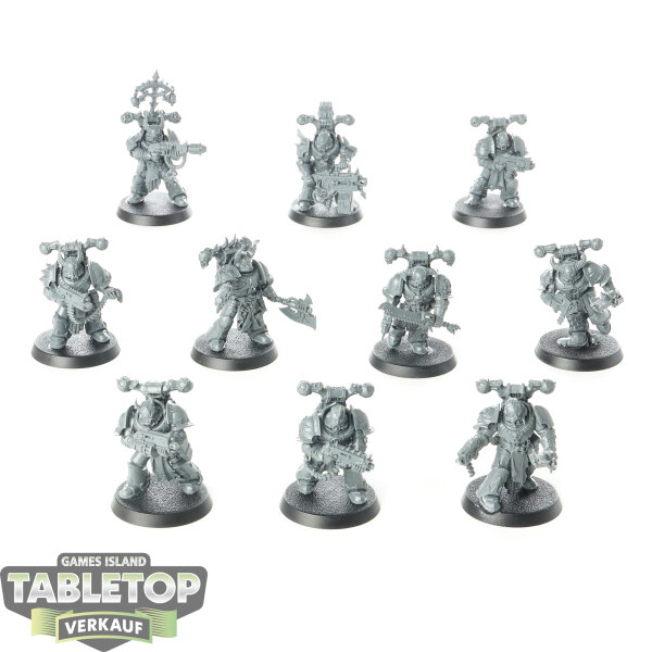 Chaos Space Marines - 10x Chaos Space Marines - unbemalt
