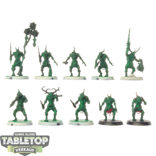 Maggotkin of Nurgle - 10 x Plaguebearers - teilweise bemalt