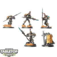 Adeptus Custodes - 5 x Custodian Guard - teilweise bemalt