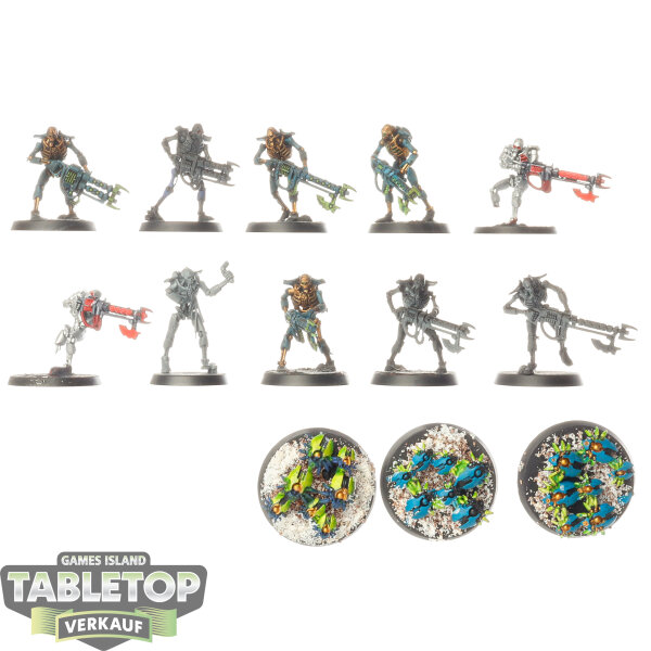Necrons - 10 x Necron Warriors - teilweise bemalt