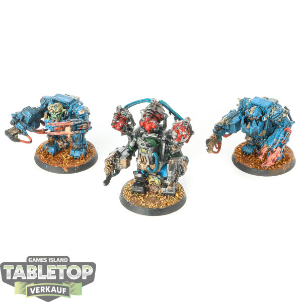 Orks - Big Mek in Mega Armour & 2x Meganobz - bemalt