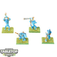 Lizardmen - 4 Kroxigor classic - teilweise bemalt