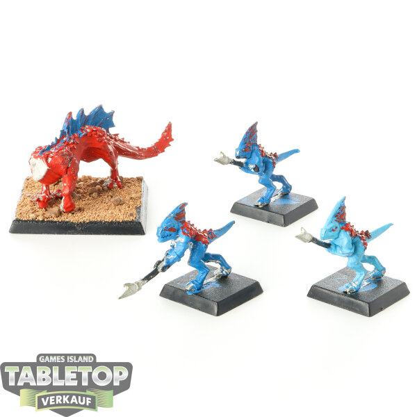 Lizardmen - Salamander Hunting Pack classic - teilweise bemalt