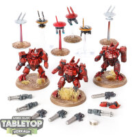 Tau Empire - 3x XV8 Crisis Battlesuit Team - bemalt