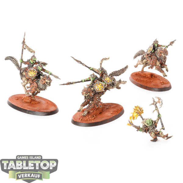 Gloomspite Gitz - 3x Snarlpack Cavalry - gut bemalt