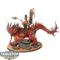 Fyreslayers - Auric Runefather on Magmadroth - bemalt