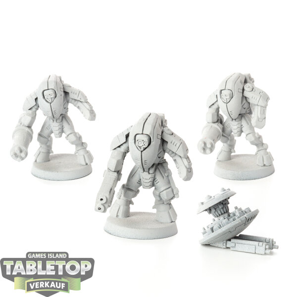 Tau Empire - 3 Stealth Battlesuits classic - grundiert