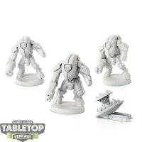 Tau Empire - 3 Stealth Battlesuits classic - grundiert