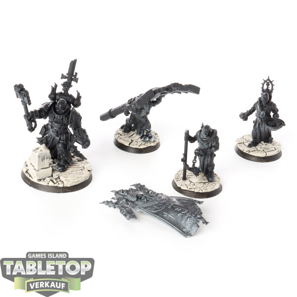 Black Templars - Chaplain Grimaldus & Retinue - grundiert