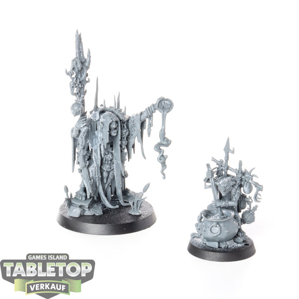 Orruk Warclans - Swampcalla Shaman with Pot-grot - unbemalt