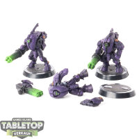 Tau Empire - 3 XV25 Stealth Battlesuits - bemalt