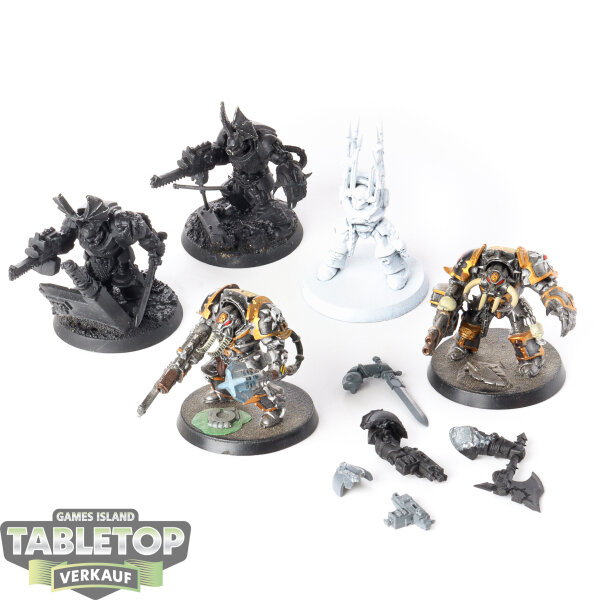 Chaos Space Marines - 5 Chaos Terminator Squad classic - teilweise bemalt