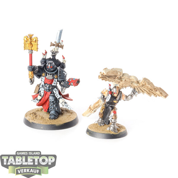 Black Templars - Chaplain Grimaldus & Retinue - bemalt