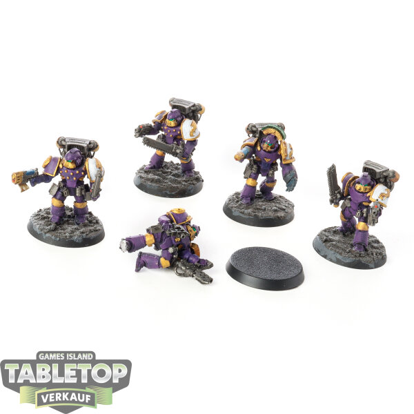 Horus Heresy - 5x Emperors Children Legion MKIV Destroyer Squad with Jump Packs - bemalt