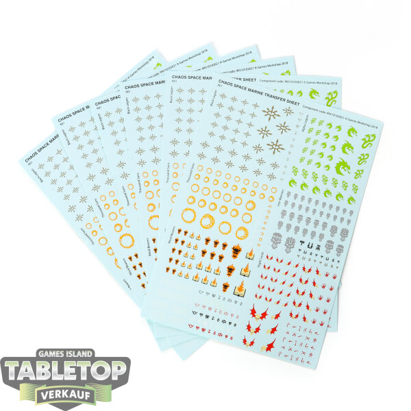 Chaos Space Marines - 6x Trasfer Sheets - Sonstiges
