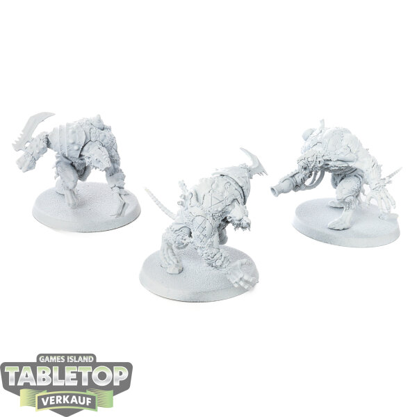 Skaven - 3x Rat Ogors - grundiert