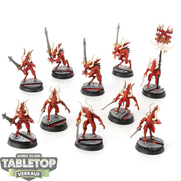 Blades of Khorne - 10x Bloodletters - teilweise bemalt